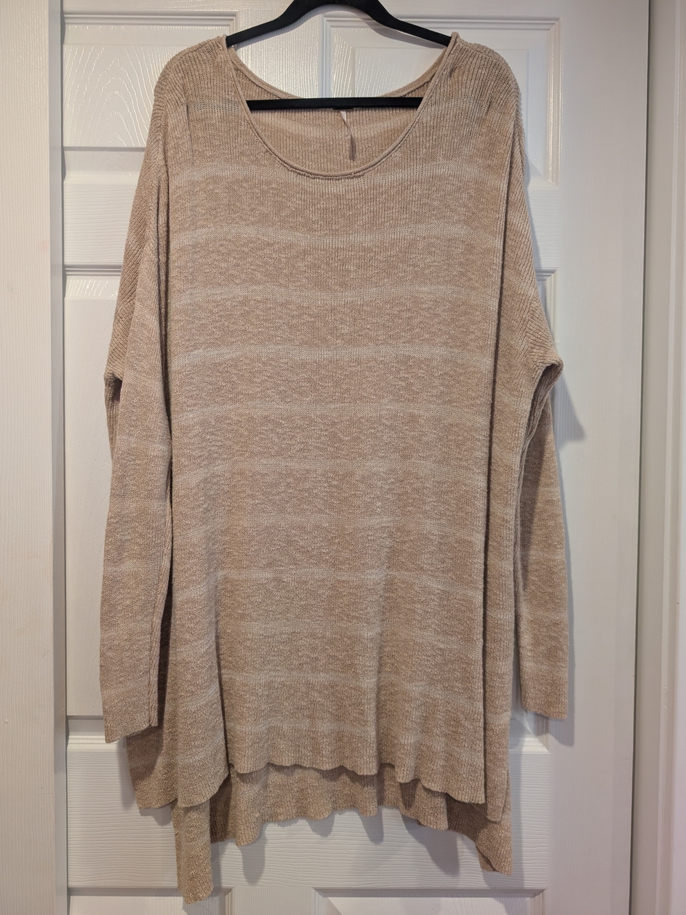 Free People Oversized Scoop-Neck Sweater in Light Taupe
